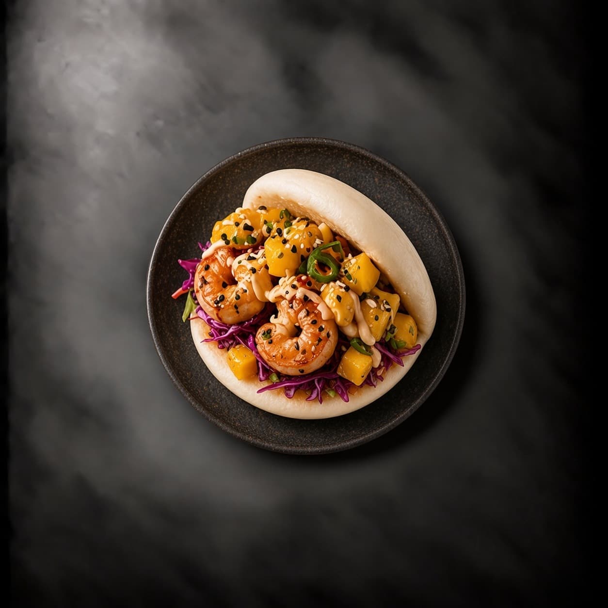Mango shrimp bao